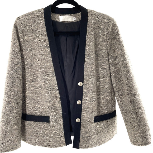 13YI Studios Womens Button-Up Cardigan Sweater Long Sleeve Pockets Size S Gray - Picture 2 of 8